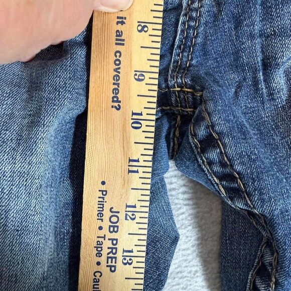 Rock Revival Deshaw Jeans Mens 34x30.5 Straight Distressed Large Stitching*Read* - Picture 6 of 8